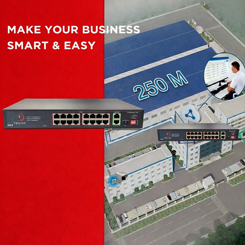 TRILINK TL-SW16P-2U1S - 16-Port AI-Enhanced PoE Switch - Image 5