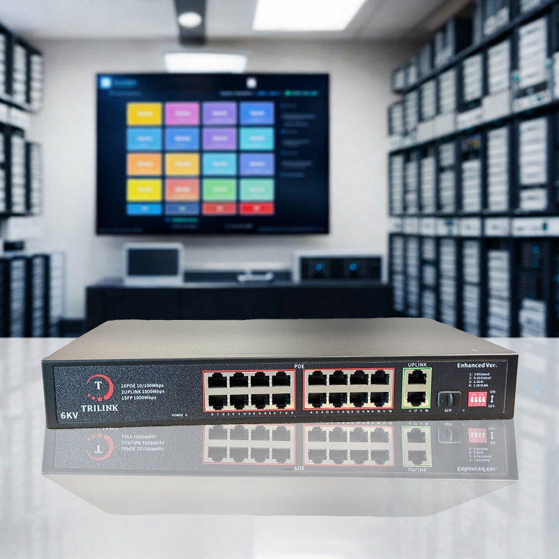 TRILINK TL-SW16P-2U1S - 16-Port AI-Enhanced PoE Switch - Image 7