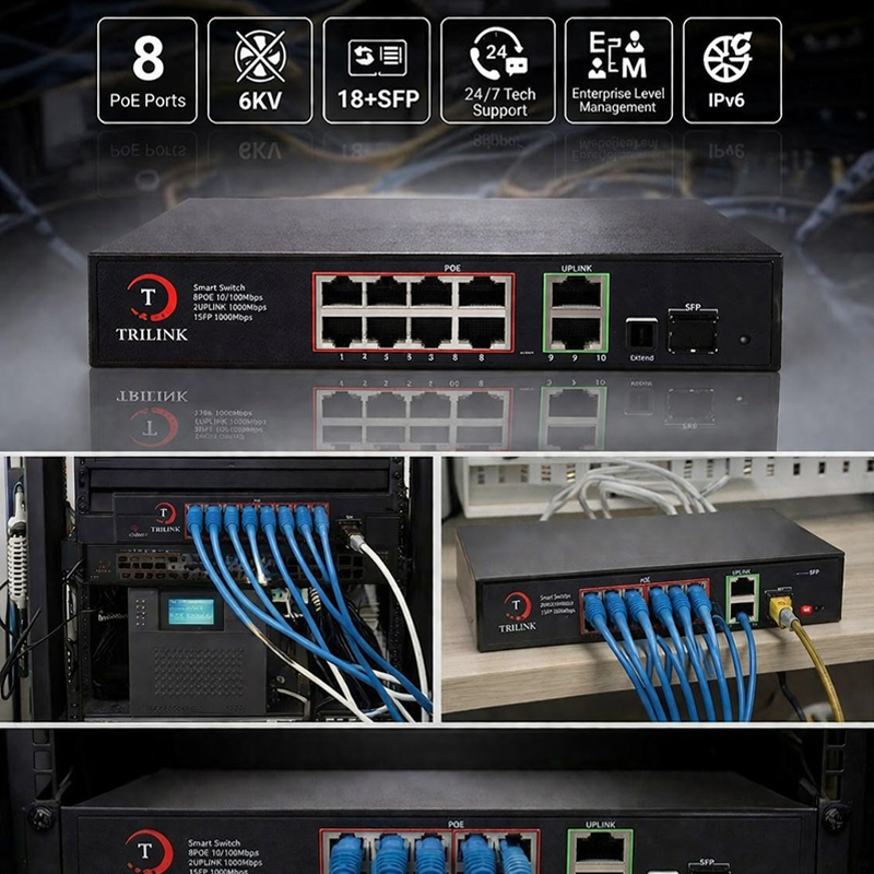 TRILINK TL-SW8P-2U1S | 8-Port Gigabit AI PoE Network Switch - Image 7